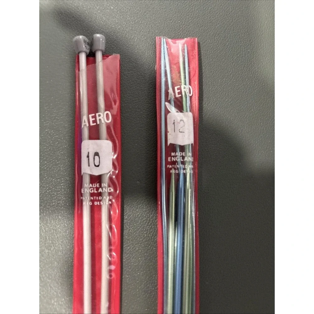 VTG Aero Knitting Needles UK 10 12 3.25mm 2.75mm Straight DPN Made In England
